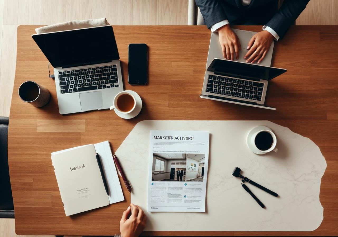 Strategy meeting flatlay